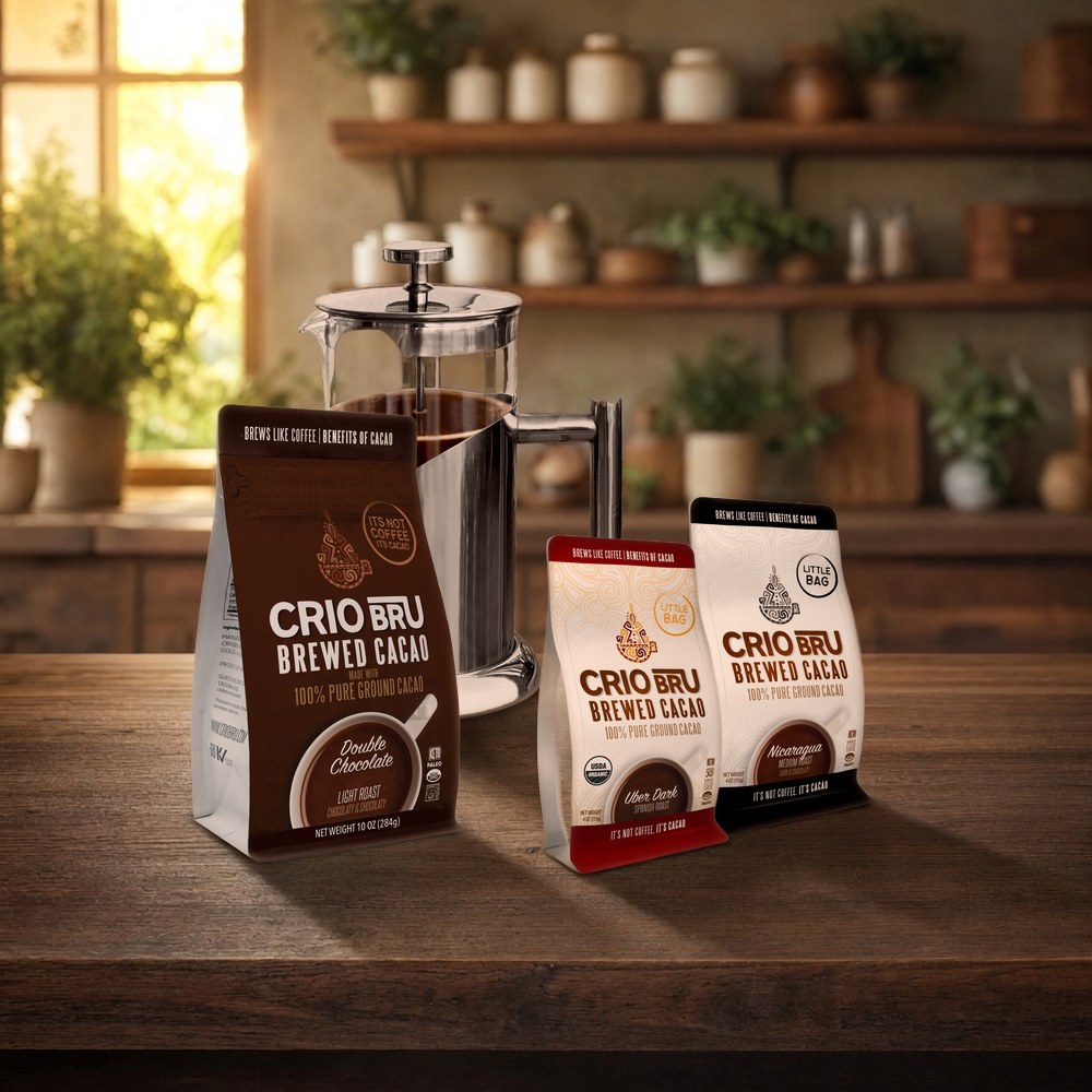 Crio Bru Double Chocolate Welcome Starter Set on a kitchen counter