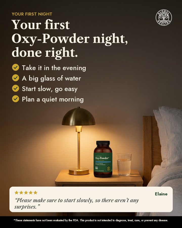 Your first Oxy-Powder night, done right static ad for Global Healing
