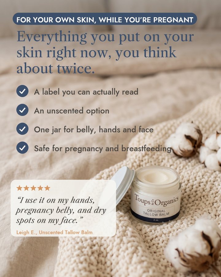 Everything you put on your skin, you think about twice static ad for Toups and Co